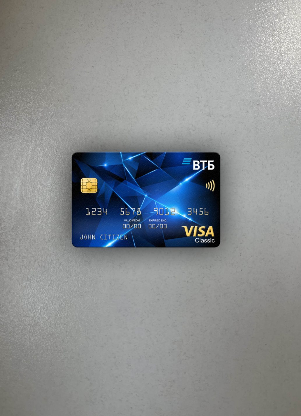 Premium Herunterladen Russland VTB Bank Visa Classic Karte Foto-Look Vorderseite Photoshop Vorlage