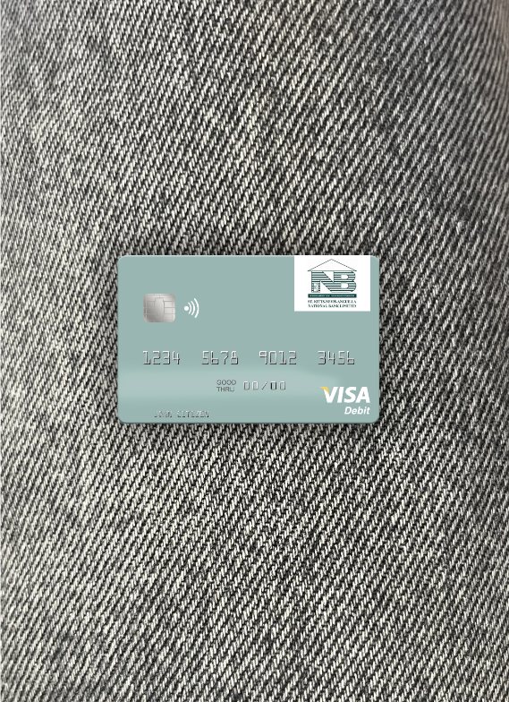 Professionelle Herunterladen Saint Kitts und Nevis SKNA Bank Visa Debit Karte Foto-Look Vorderseite Photoshop Vorlage