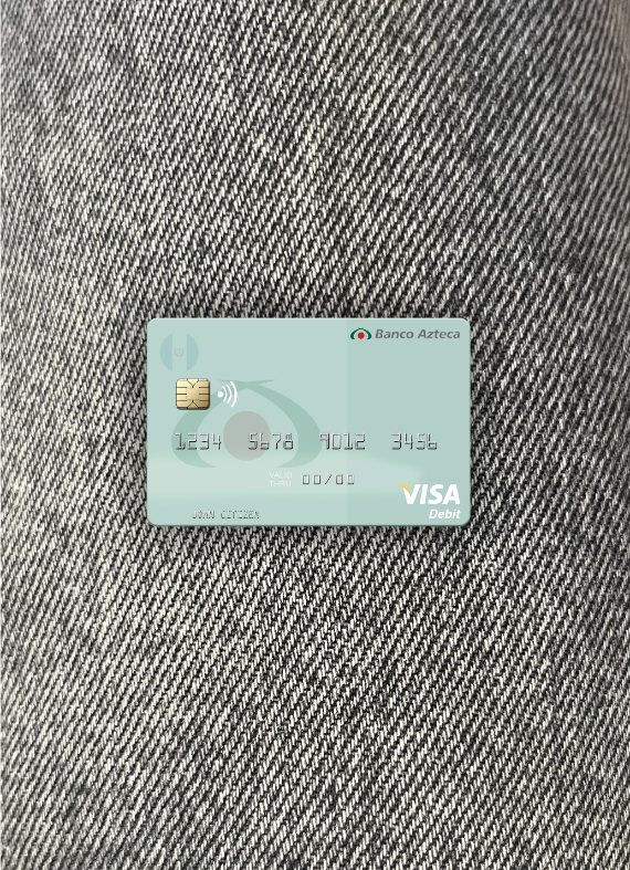 Professionelle Herunterladen Salvador Banco Azteca Visa Debit Karte Foto-Look Vorderseite Photoshop Vorlage