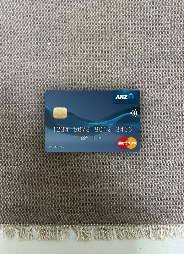 Realistische Herunterladen Samoa ANZ Bank Mastercard Foto-Look Vorderseite Photoshop Vorlage