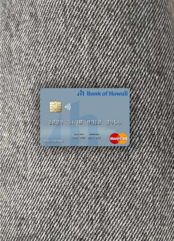 Editierbare Herunterladen Samoa Bank von Hawaii Mastercard Foto-Look Vorderseite Photoshop Vorlage