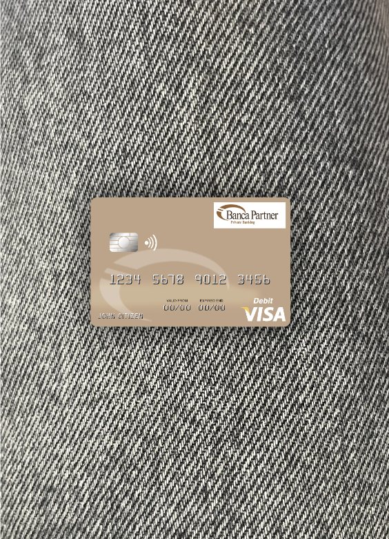 Premium Herunterladen San Marino Banca Partner Visa Debit Karte Foto-Look Vorderseite Photoshop Vorlage