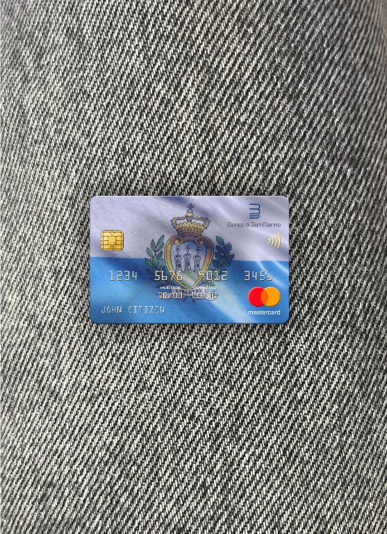 Premium Herunterladen San Marino Banca Di San Marino Bank Mastercard Foto-Look Vorderseite Photoshop Vorlage