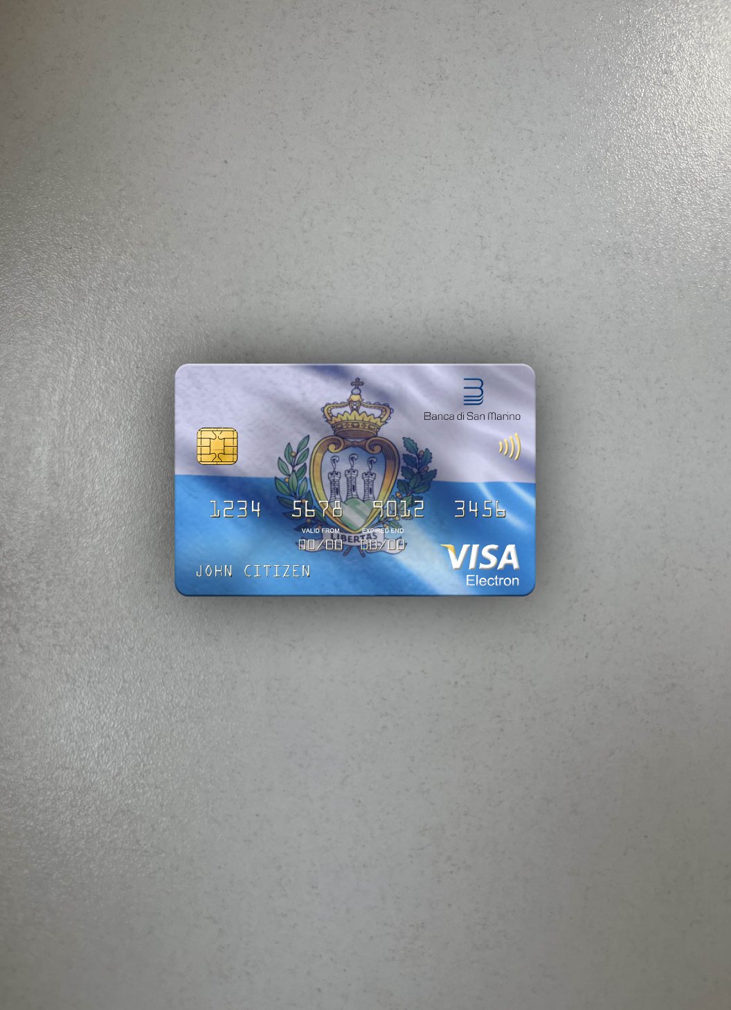Editierbare Herunterladen San Marino Banca Di San Marino Bank Visa Electron Karte Foto-Look Vorderseite Photoshop Vorlage