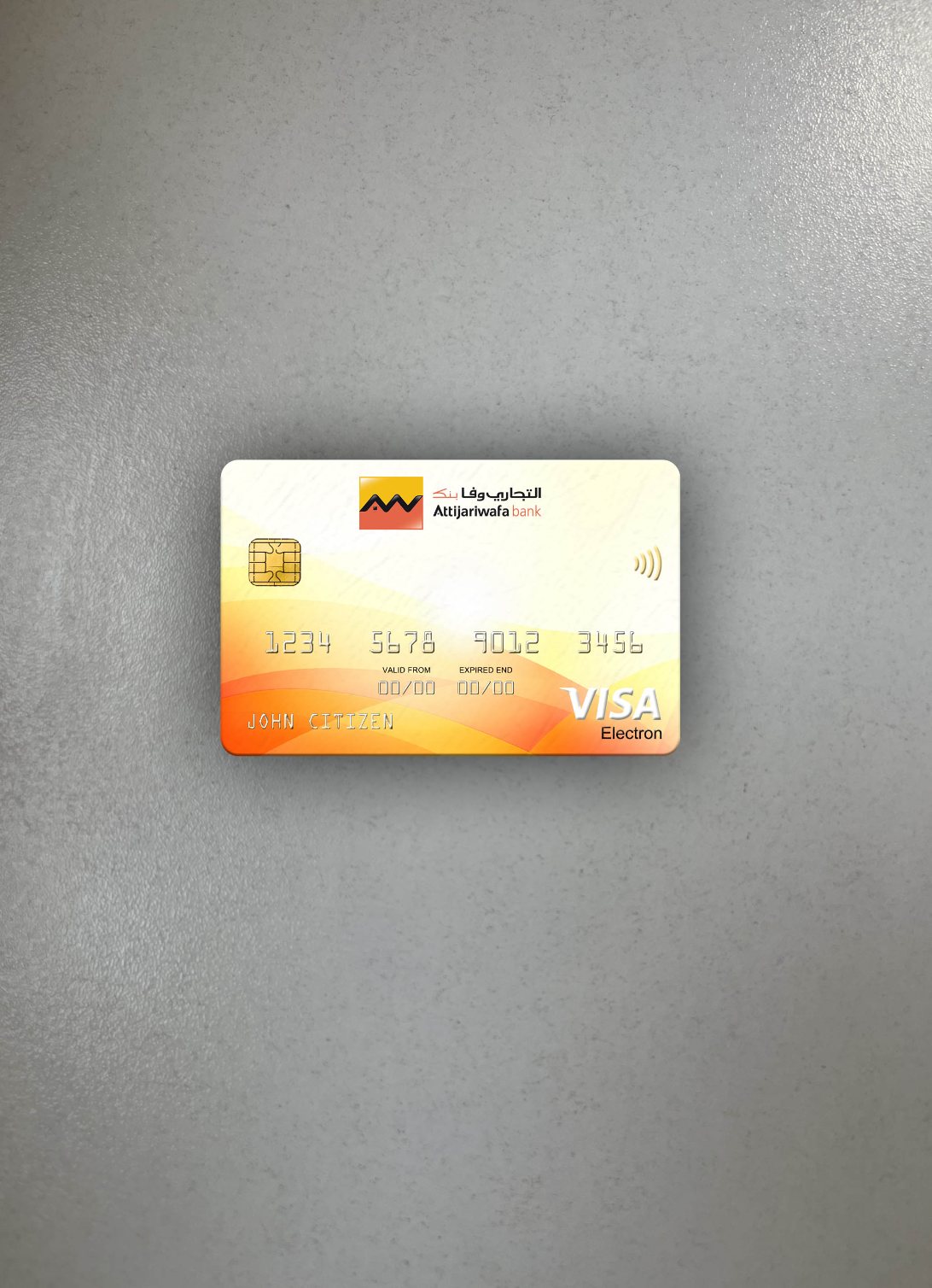 Premium Herunterladen Senegal Attijariwafa Bank Visa Electron Karte Foto-Look Vorderseite Photoshop Vorlage