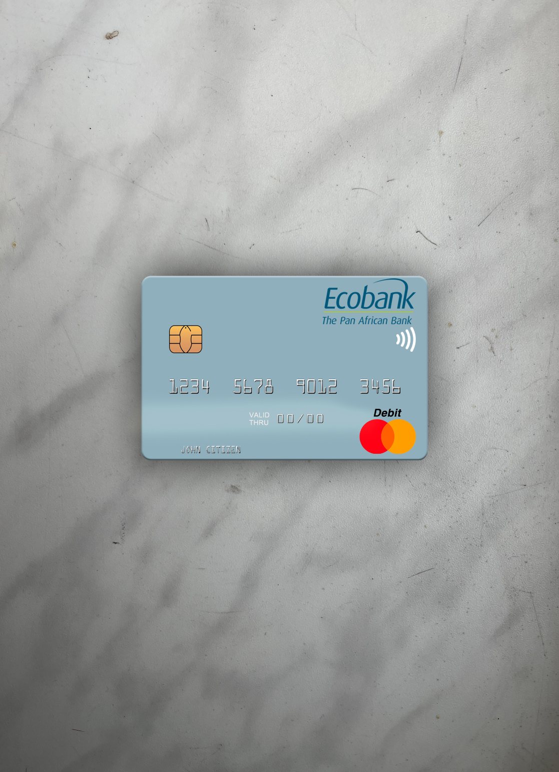 Premium Herunterladen Senegal Ecobank Sénégal Mastercard Foto-Look Vorderseite Photoshop Vorlage
