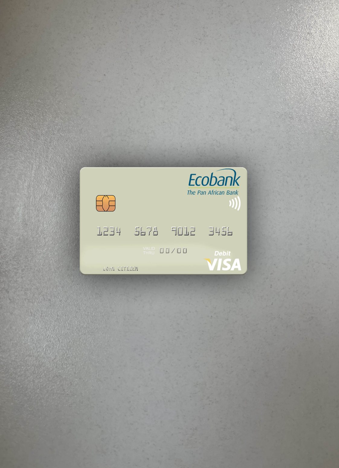 Premium Herunterladen Senegal Ecobank Sénégal Visa Debit Karte Foto-Look Vorderseite Photoshop Vorlage