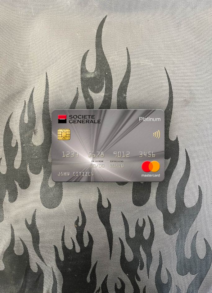 Realistische Herunterladen Serbien Societe Generale Bank Platin Mastercard Foto-Look Vorderseite Photoshop Vorlage