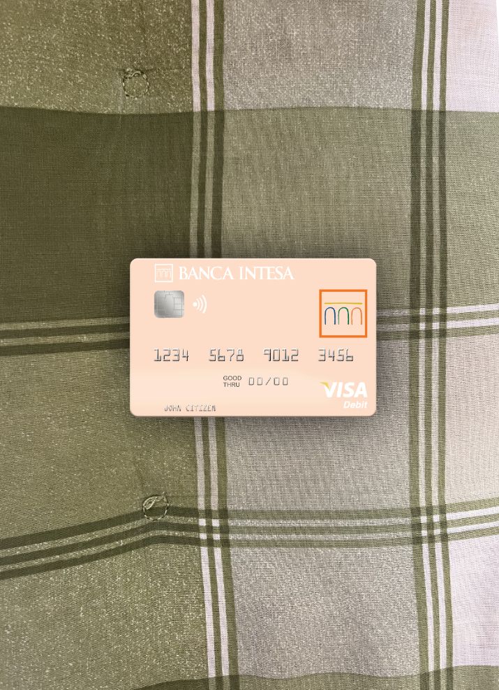 Hochwertige Herunterladen Serbien The Banca Intesa A.d. Beograd Visa Debit Karte Foto-Look Vorderseite Photoshop Vorlage