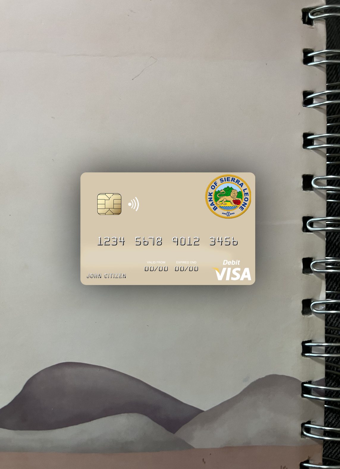 Professionelle Herunterladen Sierra Leone Bank von Sierra Leone Visa Debit Karte Foto-Look Vorderseite Photoshop Vorlage