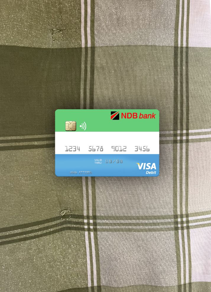 Premium Herunterladen Sierra Leone National Entwicklung Bank Visa Debit Karte Foto-Look Vorderseite Photoshop Vorlage