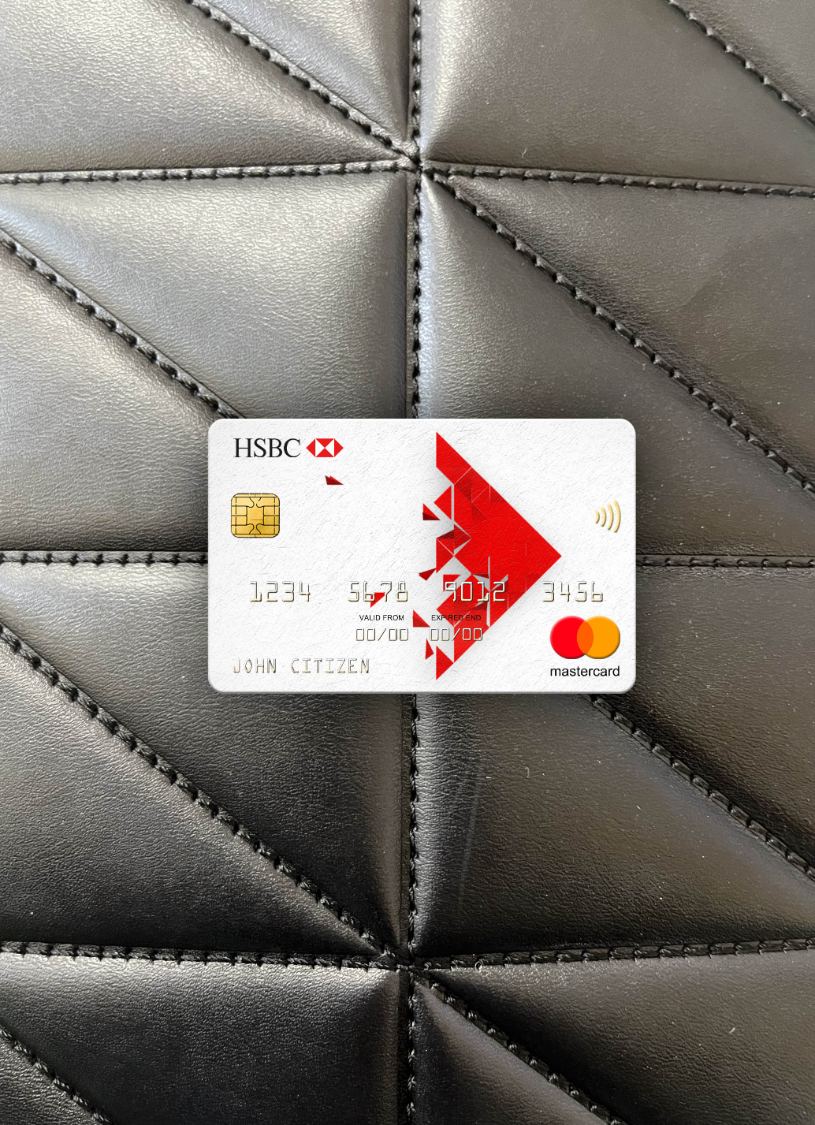 Hochwertige Herunterladen Singapur HSBC Bank Mastercard Foto-Look Vorderseite Photoshop Vorlage