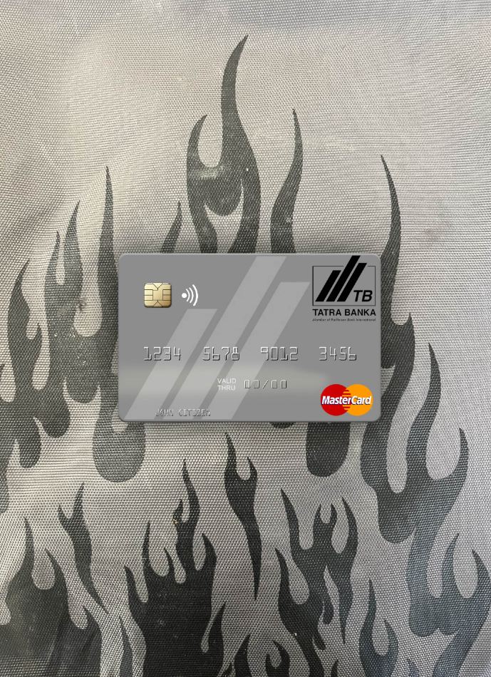Editierbare Herunterladen Slowakei Tatra Banka Mastercard Grau Foto-Look Vorderseite Photoshop Vorlage