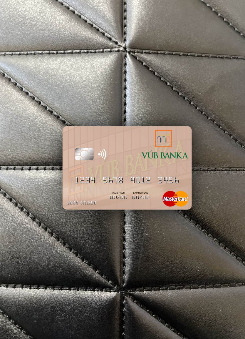 Premium Herunterladen Slowakei VÚB Banka Mastercard Foto-Look Vorderseite Photoshop Vorlage