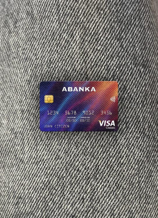 Editierbare Herunterladen Slowenien Abanka D.d Bank Visa Classic Karte Foto-Look Vorderseite Photoshop Vorlage