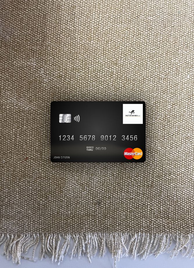 Editierbare Herunterladen Slowenien Factor Banka Mastercard Foto-Look Vorderseite Photoshop Vorlage
