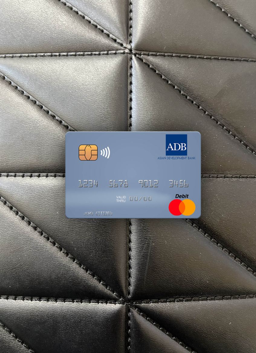 Hochwertige Herunterladen Salomonen ADB Bank Mastercard Foto-Look Vorderseite Photoshop Vorlage