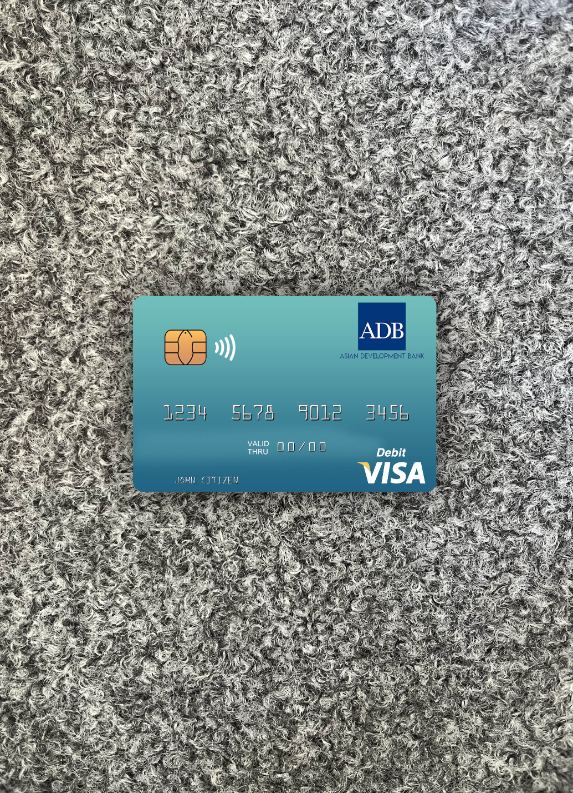 Realistische Herunterladen Salomonen ADB Bank Visa Debit Karte Foto-Look Vorderseite Photoshop Vorlage