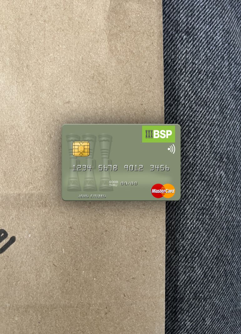 Realistische Herunterladen Salomonen BSP Bank Mastercard Foto-Look Vorderseite Photoshop Vorlage