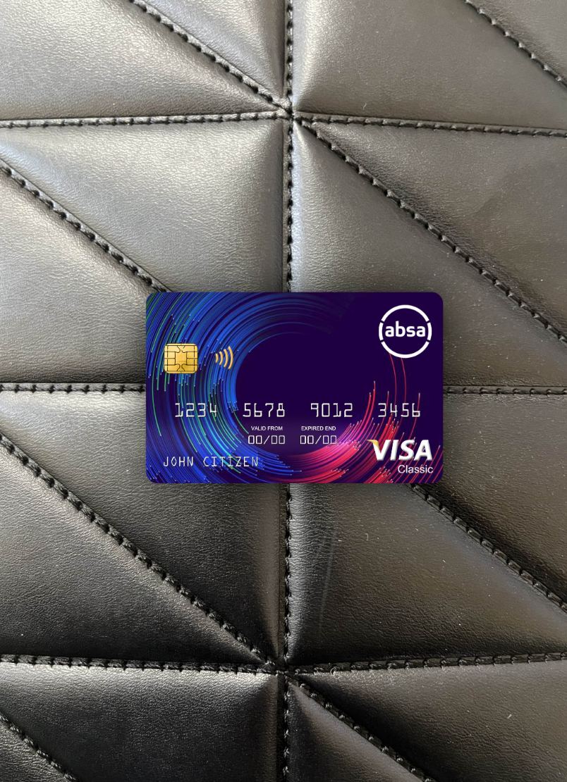 Premium Herunterladen Südafrika ABSA Bank Visa Classic Karte Foto-Look Vorderseite Photoshop Vorlage