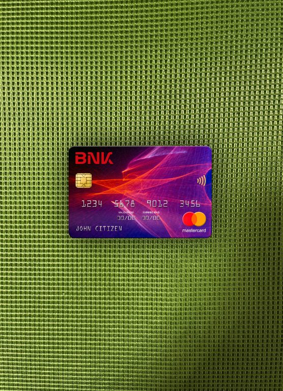 Professionelle Herunterladen Südkorea BNK Bank Mastercard Foto-Look Vorderseite Photoshop Vorlage