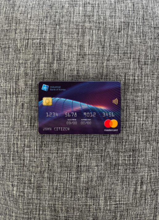 Premium Herunterladen Südkorea Industrial Bank Mastercard Foto-Look Vorderseite Photoshop Vorlage
