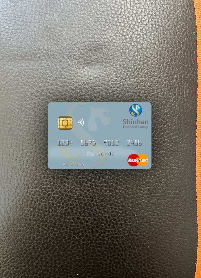 Editierbare Herunterladen Südkorea Shinhan Financial Group Mastercard Foto-Look Vorderseite Photoshop Vorlage