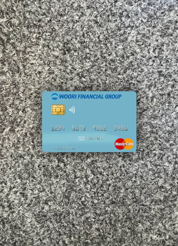Realistische Herunterladen Südkorea Woori Financial Group Mastercard Foto-Look Vorderseite Photoshop Vorlage