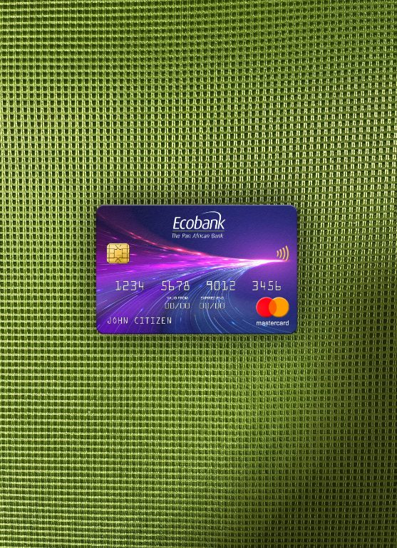 Professionelle Herunterladen Südsudan Ecobank Mastercard Foto-Look Vorderseite Photoshop Vorlage