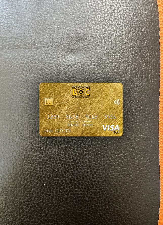 Editierbare Herunterladen Sri Lanka Bank von Ceylon Bank Visa Gold Karte Foto-Look Vorderseite Photoshop Vorlage