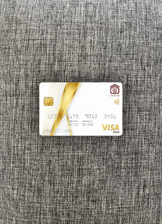 Editierbare Herunterladen Sudan National Bank Visa Gold Karte Foto-Look Vorderseite Photoshop Vorlage