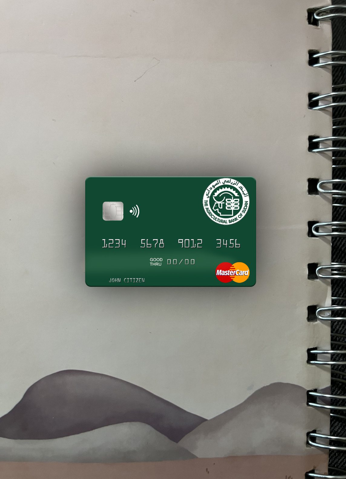 Professionelle Herunterladen Sudan The Agricultural Bank von Sudan Mastercard Foto-Look Vorderseite Photoshop Vorlage