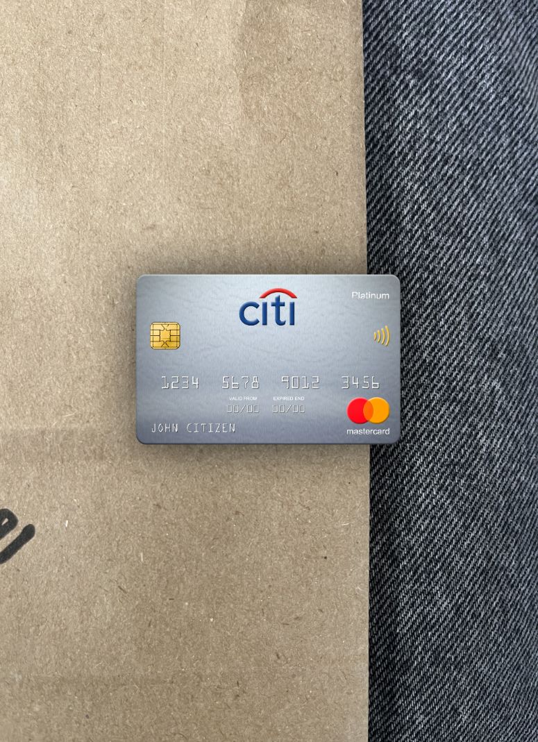 Premium Herunterladen Schweden Citibank Mastercard Platin Foto-Look Vorderseite Photoshop Vorlage