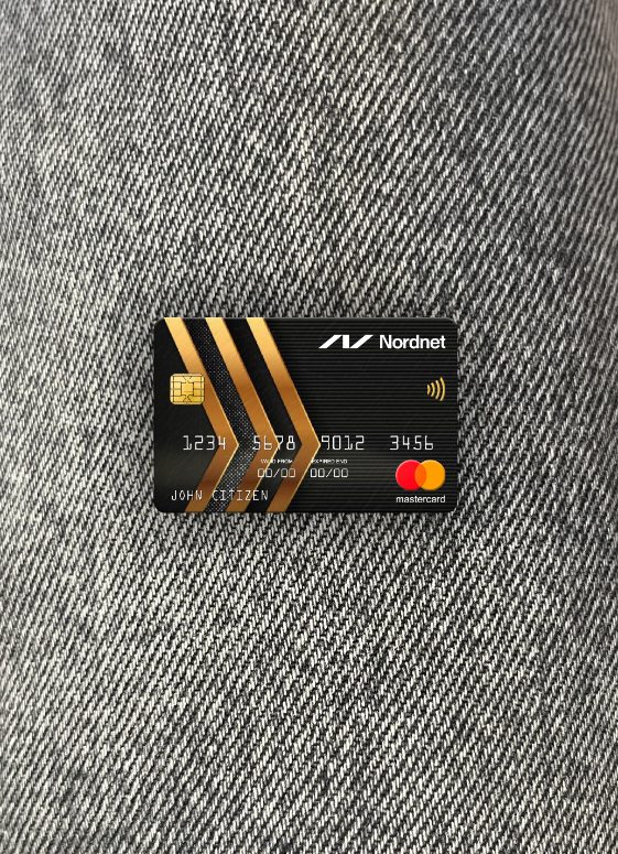 Realistische Herunterladen Schweden Nordnet AB Bank Mastercard Foto-Look Vorderseite Photoshop Vorlage