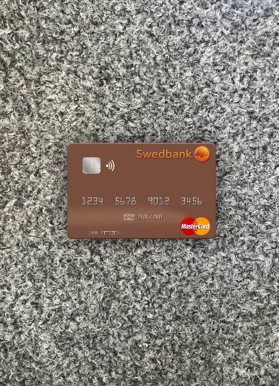 Editierbare Herunterladen Schweden Swedbank Mastercard Foto-Look Vorderseite Photoshop Vorlage