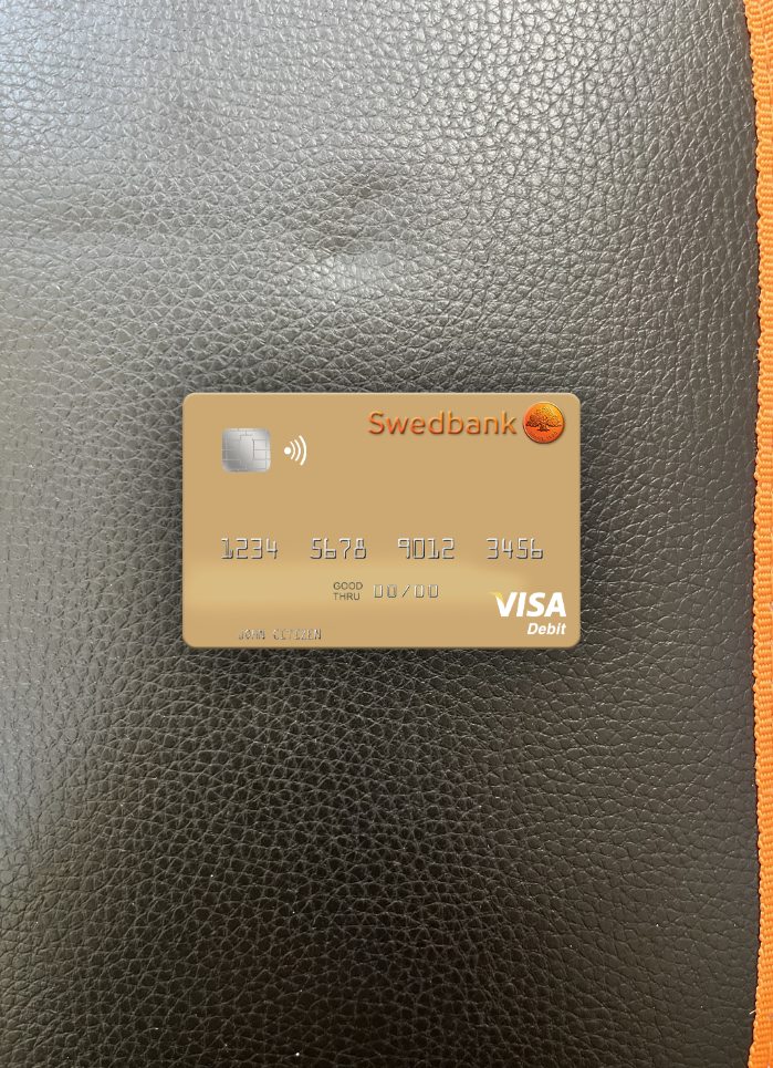 Hochwertige Herunterladen Schweden Swedbank Visa Debit Karte Foto-Look Vorderseite Photoshop Vorlage