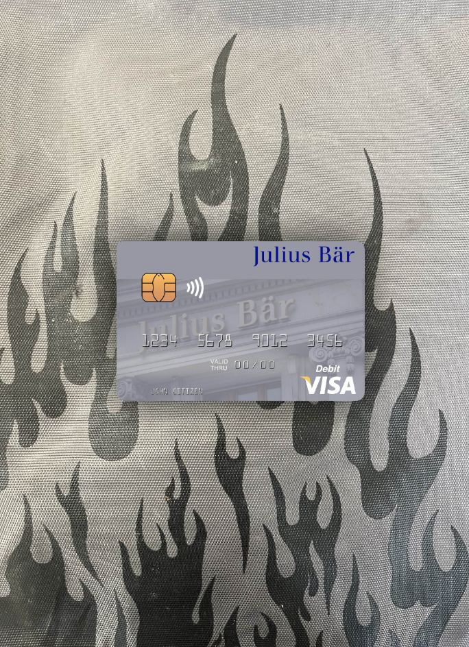 Professionelle Herunterladen Schweiz Julius Baer Group AG Visa Debit Karte Foto-Look Vorderseite Photoshop Vorlage