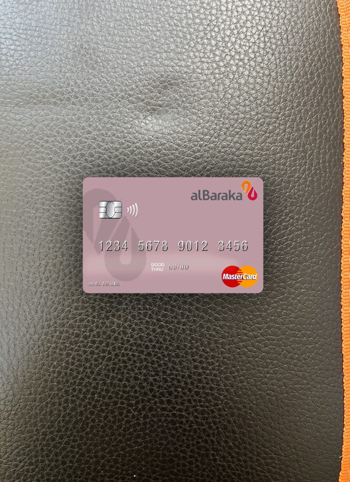 Premium Herunterladen Syrien Al Baraka Bank Mastercard Foto-Look Vorderseite Photoshop Vorlage