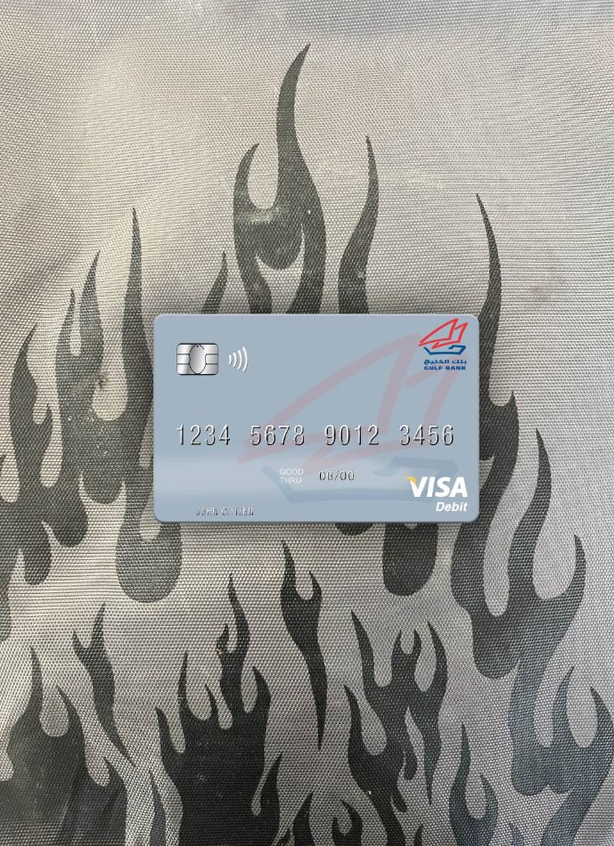 Professionelle Herunterladen Syrien Gulf Bank Visa Debit Karte Foto-Look Vorderseite Photoshop Vorlage