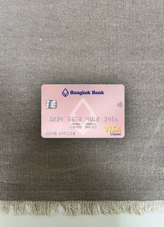 Hochwertige Herunterladen Thailand Bangkok Bank Visa Classic Karte Foto-Look Vorderseite Photoshop Vorlage