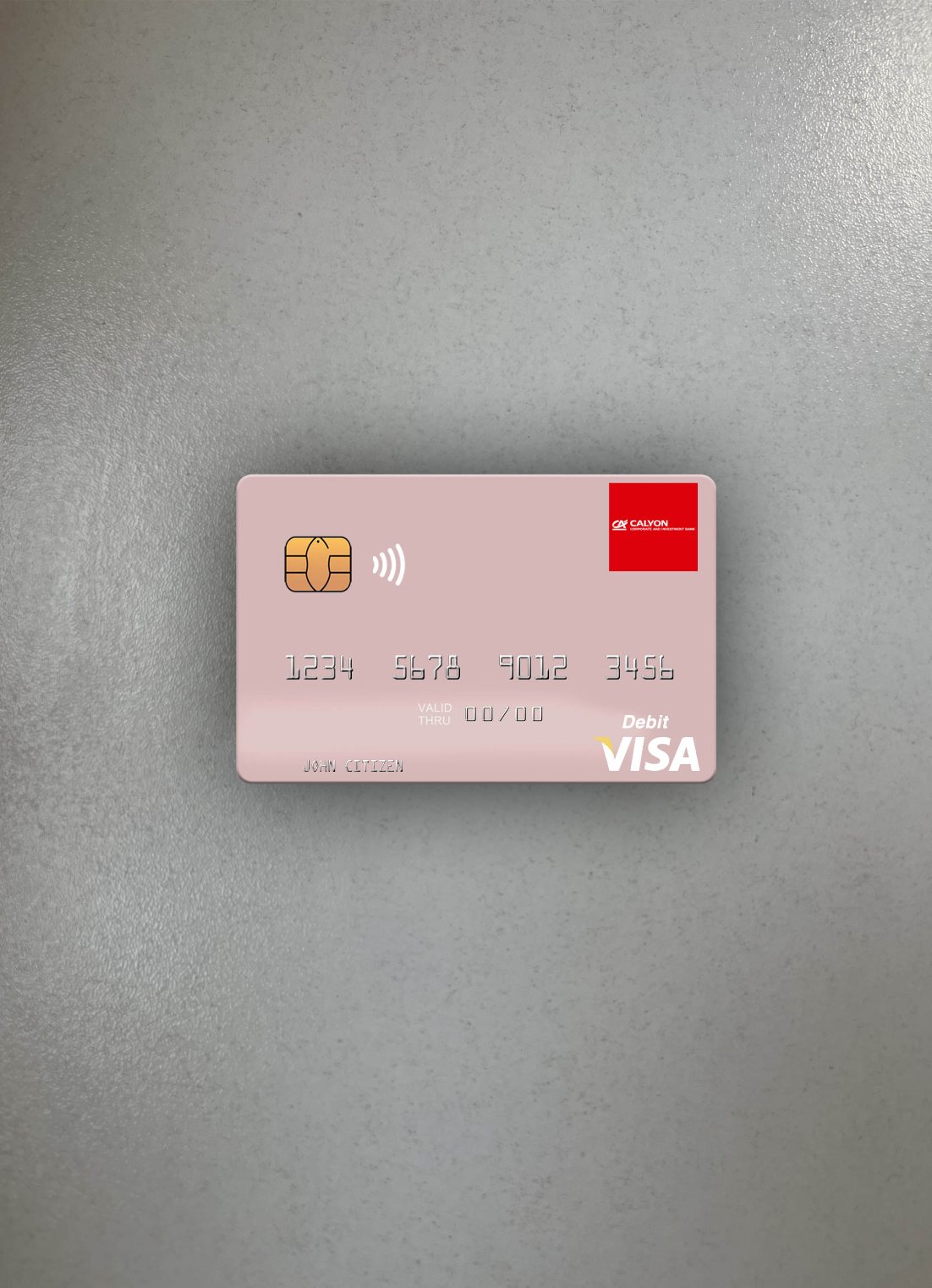 Professionelle Herunterladen Thailand Calyon Bank Visa Debit Karte Foto-Look Vorderseite Photoshop Vorlage