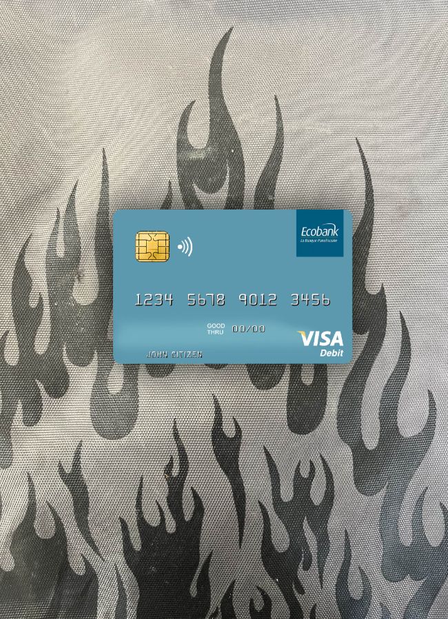 Premium Herunterladen Togo Ecobank Visa Debit Karte Foto-Look Vorderseite Photoshop Vorlage