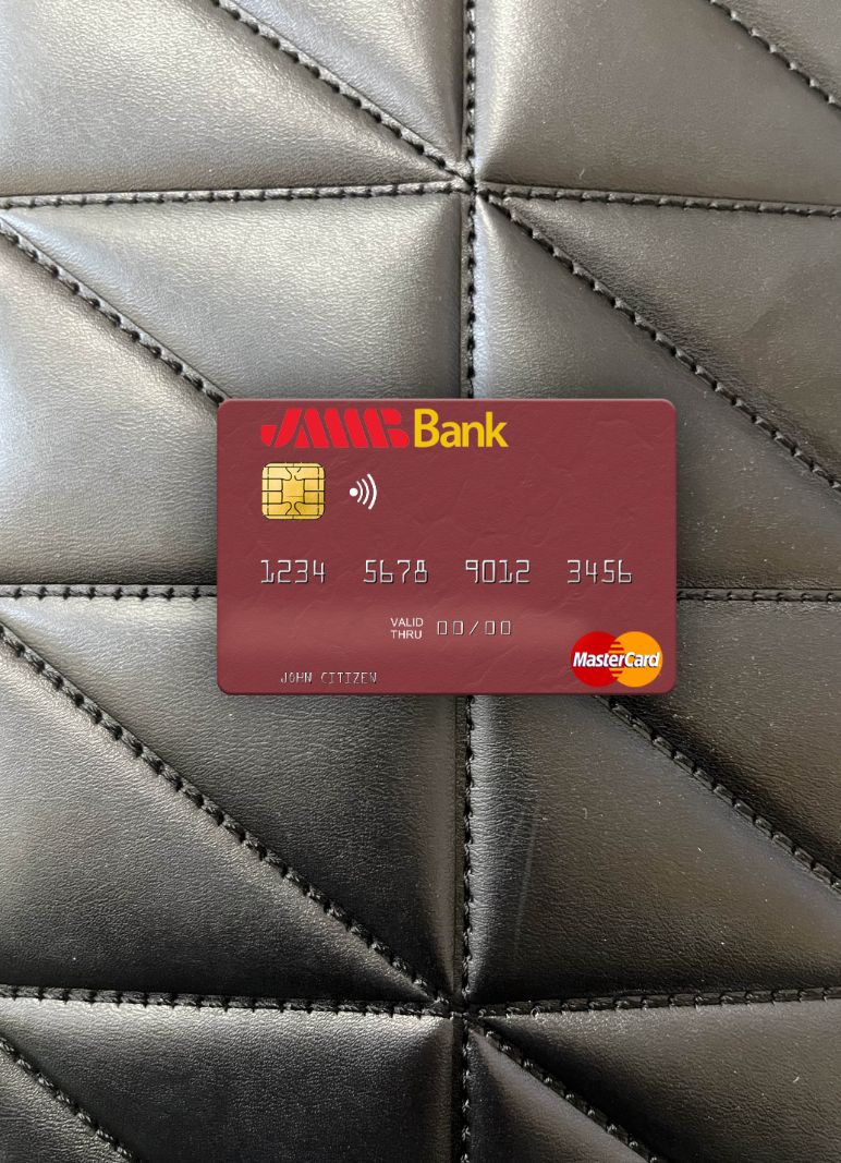 Editierbare Herunterladen Tunesien JMMB Bank Mastercard Foto-Look Vorderseite Photoshop Vorlage