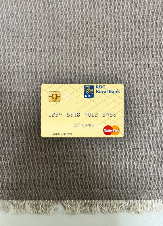 Professionelle Herunterladen Tunesien RBC Royal Bank Mastercard Foto-Look Vorderseite Photoshop Vorlage