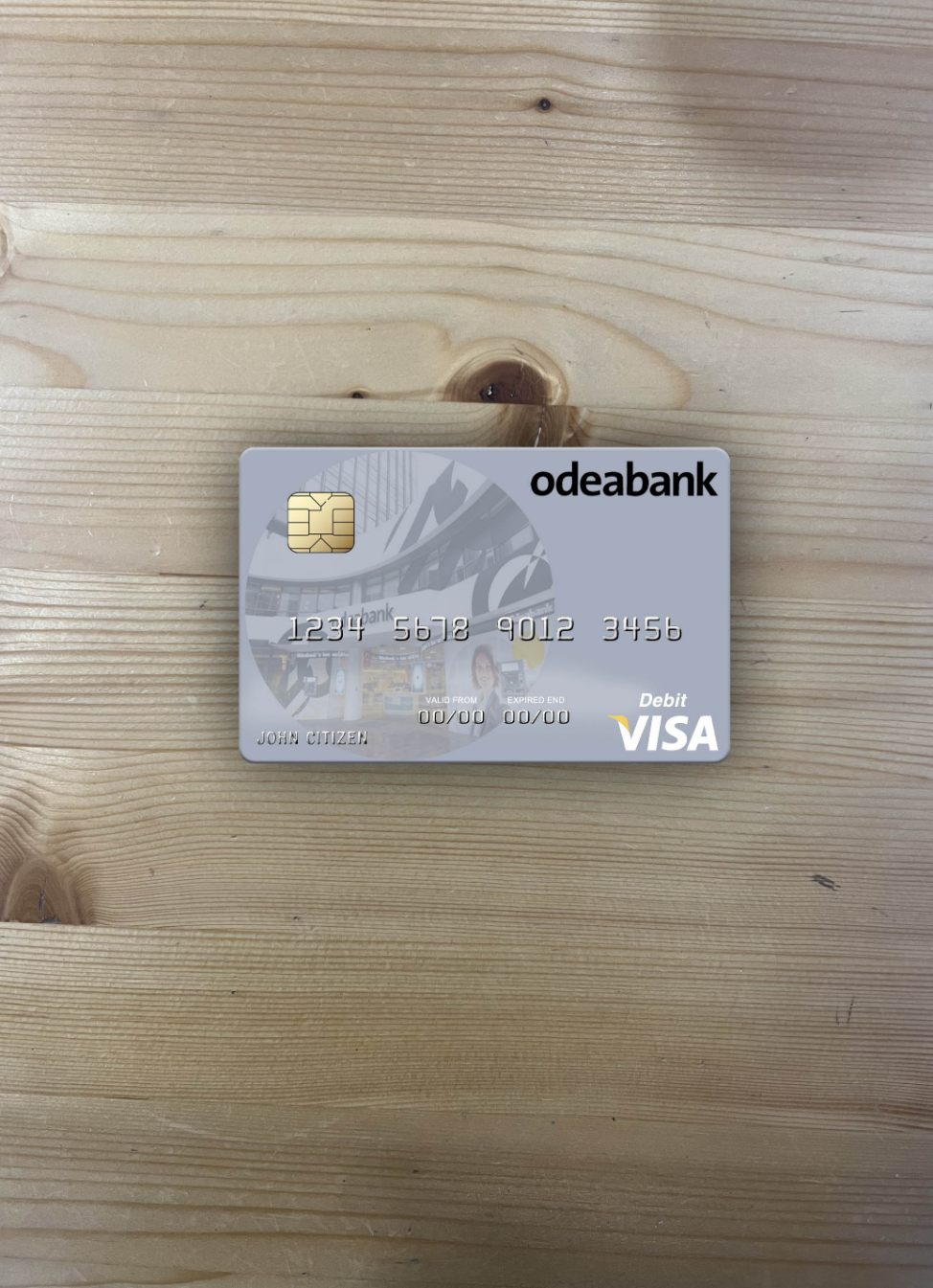 Hochwertige Herunterladen Türkei Odeabank Visa Debit Karte Foto-Look Vorderseite Photoshop Vorlage