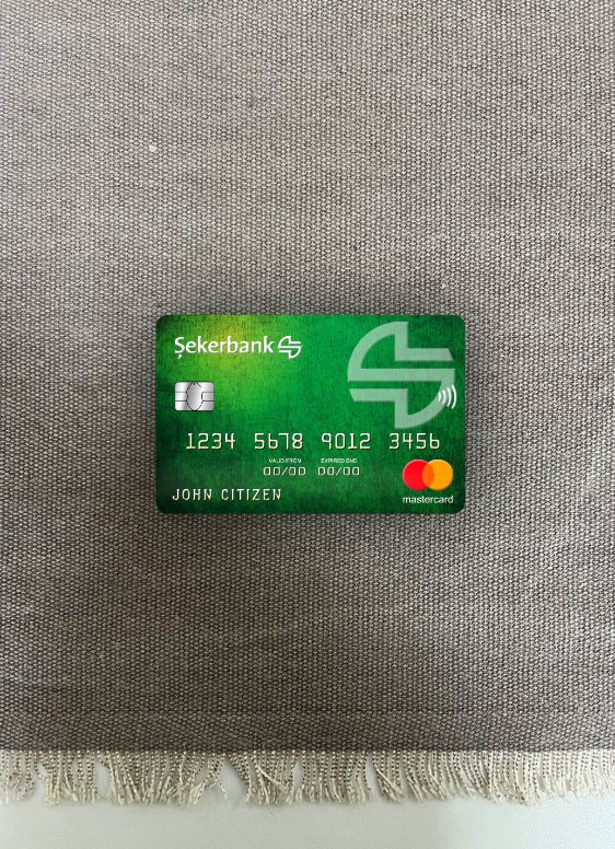 Editierbare Herunterladen Türkei Sekerbank Mastercard Foto-Look Vorderseite Photoshop Vorlage