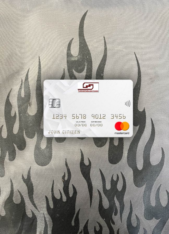 Professionelle Herunterladen Turkmenistan Turkmenbashi Bank Mastercard Foto-Look Vorderseite Photoshop Vorlage