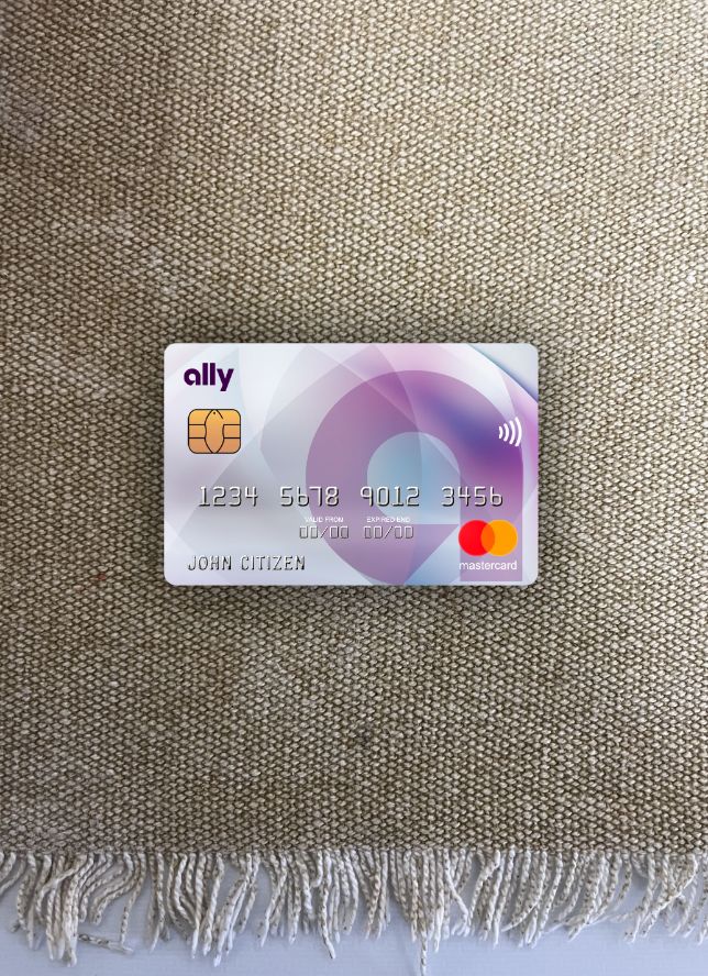 Realistische Herunterladen USA Ally Bank Mastercard Foto-Look Vorderseite Photoshop Vorlage