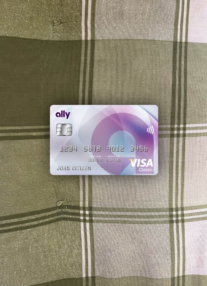 Hochwertige Herunterladen USA Ally Bank Visa Classic Karte Foto-Look Vorderseite Photoshop Vorlage