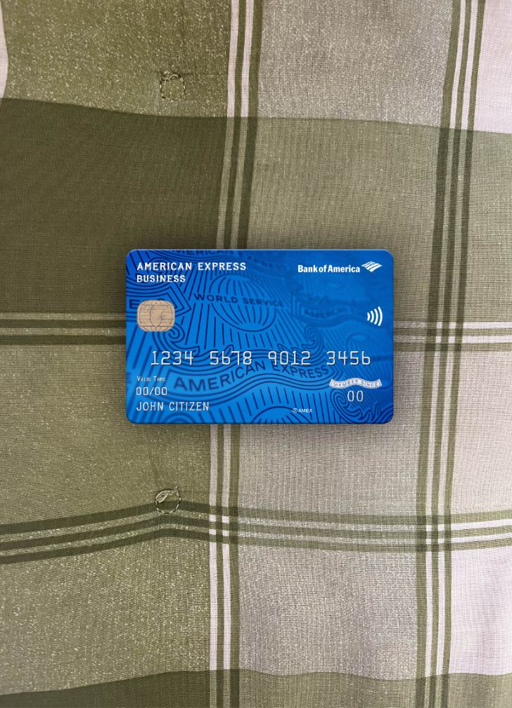 Editierbare Herunterladen USA Bank von America AMEX Geschäftlich Karte Foto-Look Vorderseite Photoshop Vorlage